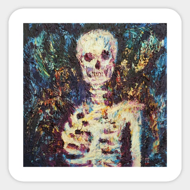 SKELETON with ONE ARM Sticker by lautir